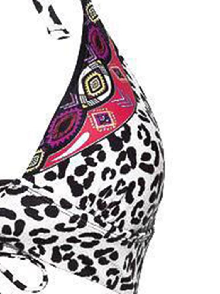 Biquíni Feminino Com Estampa De Renda De Leopardo
