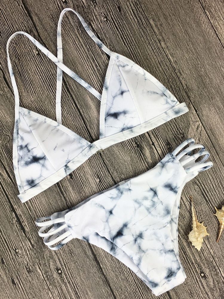 Conjunto De Biquíni Feminino Com Estampa Moda Praia