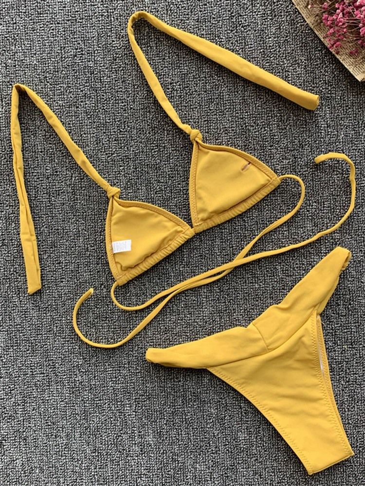 Conjunto De Biquíni Feminino Maiô Sexy Plissado Elástico De Renda