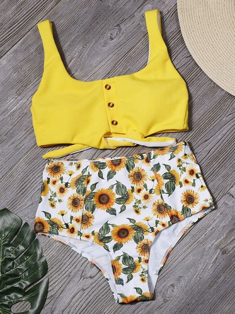 Conjunto De Biquíni Trajes De Banho Femininos Florais Sexy
