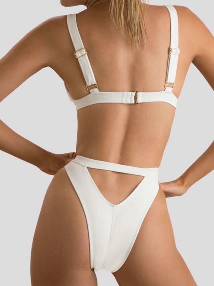 Conjunto Feminino De Biquíni Com Zíper Liso