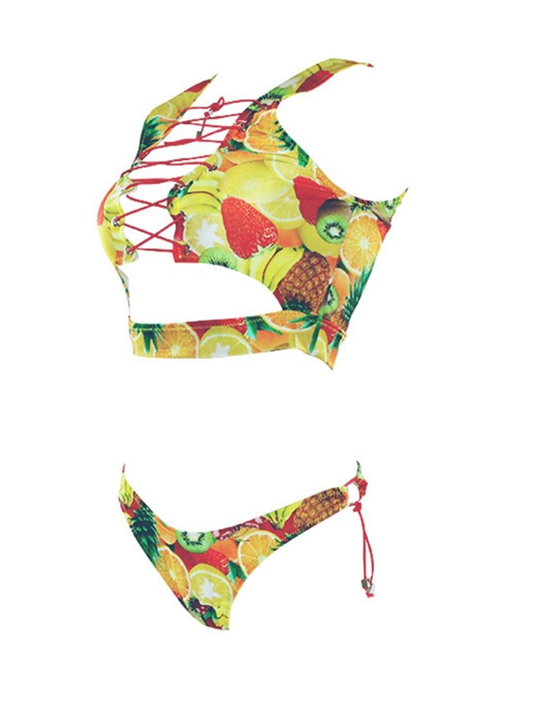 Conjunto Feminino De Biquíni Oco Com Estampa Colorida Plus Size