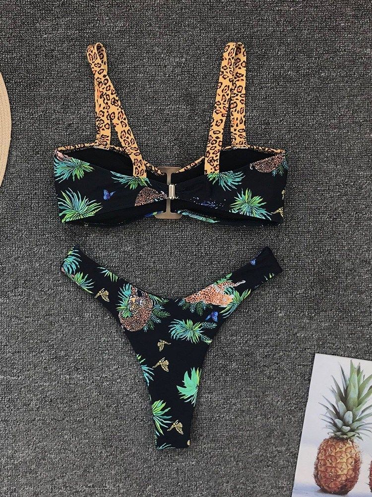 Conjuntos De Biquíni Feminino Com Estampa Sexy De Leopardo