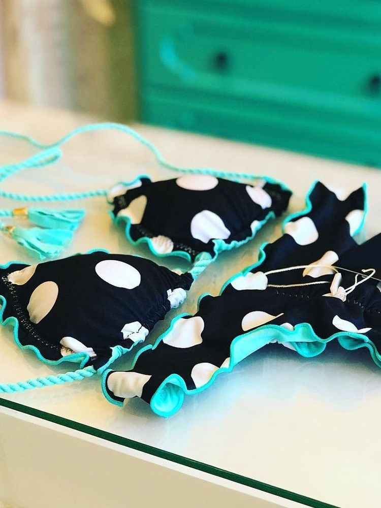 Fato De Banho Feminino De Faixa Colorida Em Bloco Com Cordões