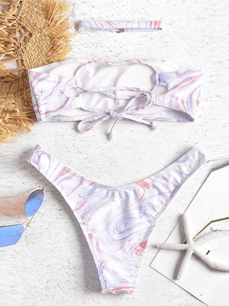 Fato De Banho Sexy Feminino Com Estampa De Renda