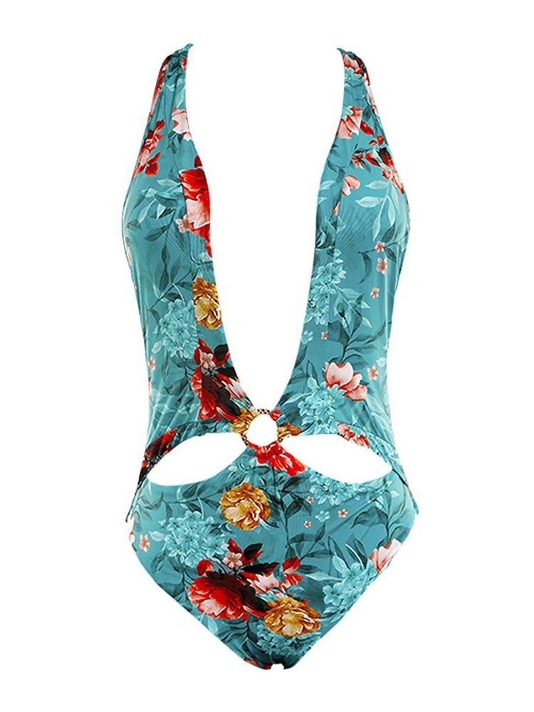 Roupa De Banho Feminina Micro Estampa Floral De Uma Peça