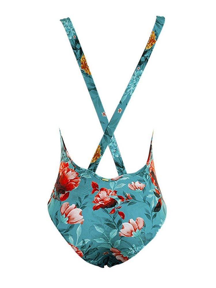 Roupa De Banho Feminina Micro Estampa Floral De Uma Peça