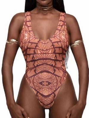 Roupa De Banho Feminina Sexy Estampada De Uma Peça Minúscula