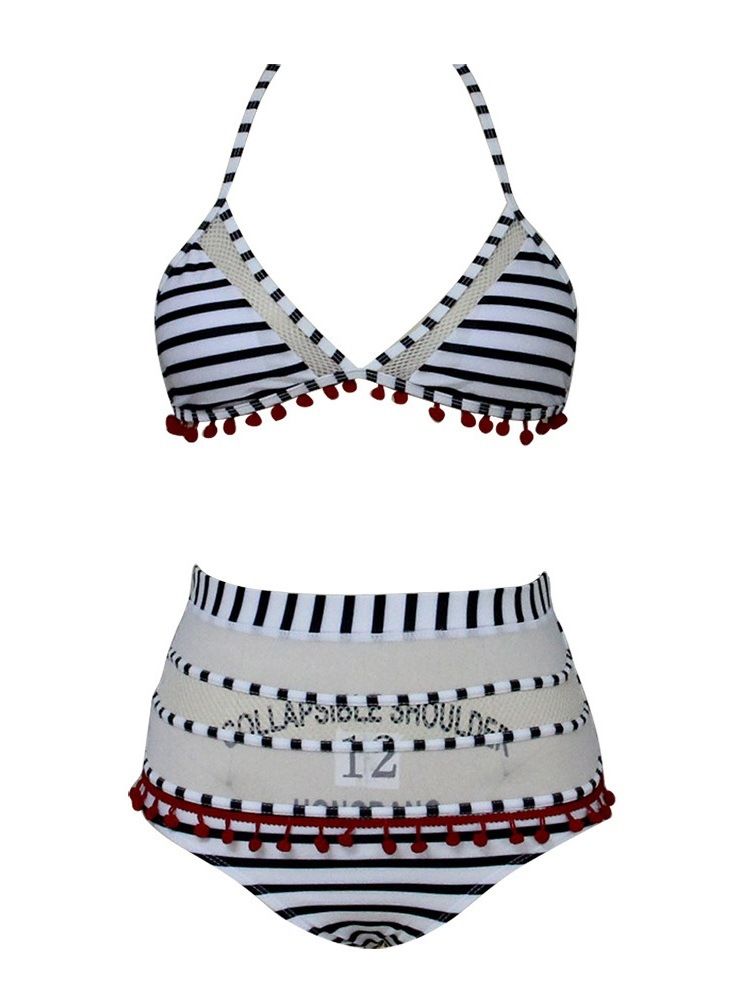 Traje De Banho Sexy Feminino Com Listras