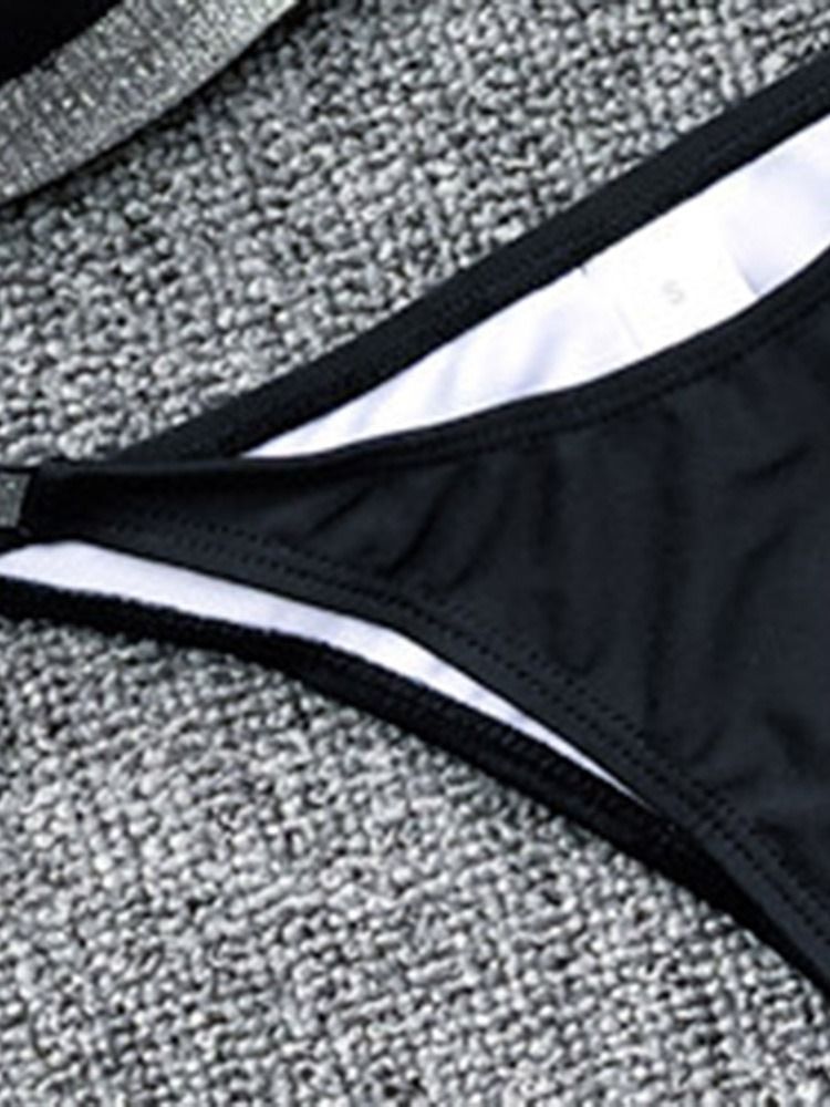 Traje De Banho Sexy Feminino Em Lurex Color Block