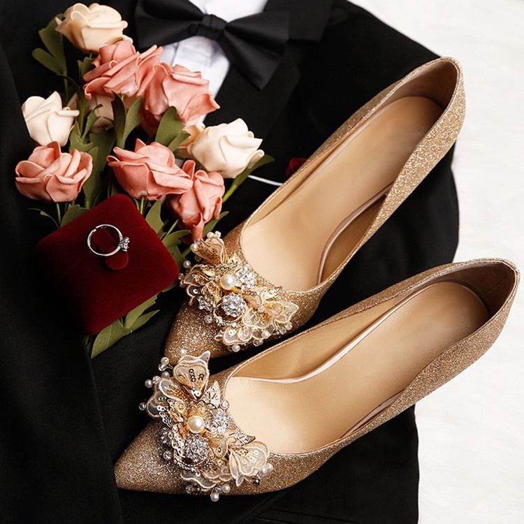 3d Slip-on Stiletto Heel Simples Fino Calçado Feminino