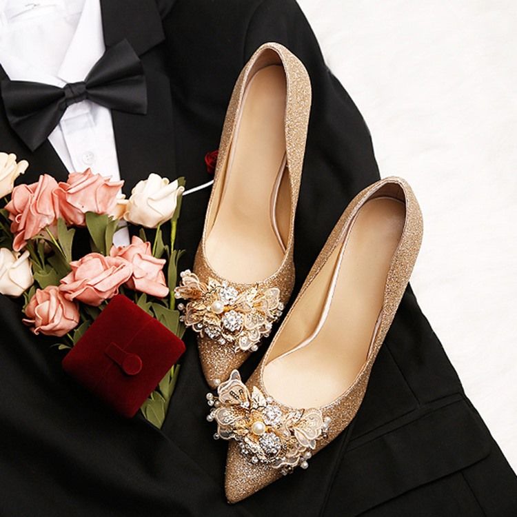 3d Slip-on Stiletto Heel Simples Fino Calçado Feminino
