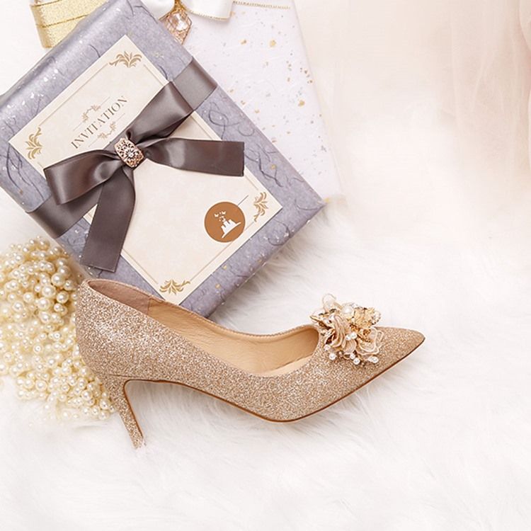 3d Slip-on Stiletto Heel Simples Fino Calçado Feminino