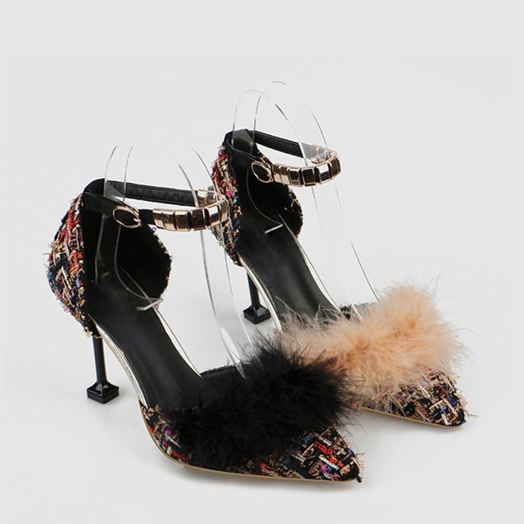 Bombas Femininas De Fivela Estilo Linha Fechada Toe