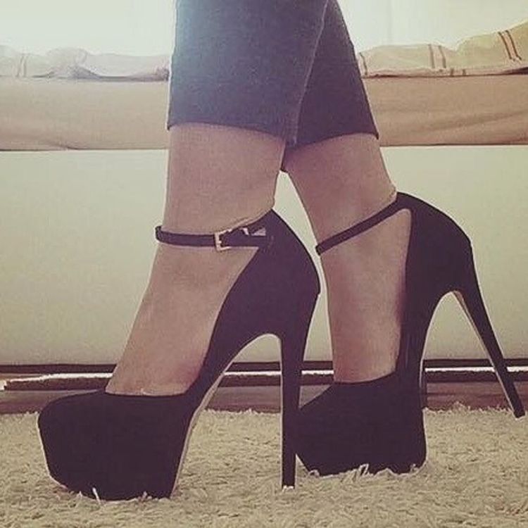 Bombas De Fivela Estilo Linha De Salto Agulha Com Dedo Redondo Redondo Feminino