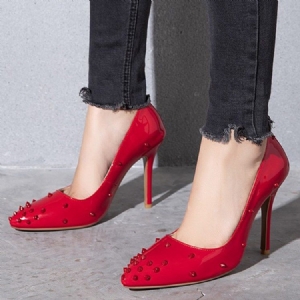 Bombas De Salto Agulha Sexy Rebite Feminino