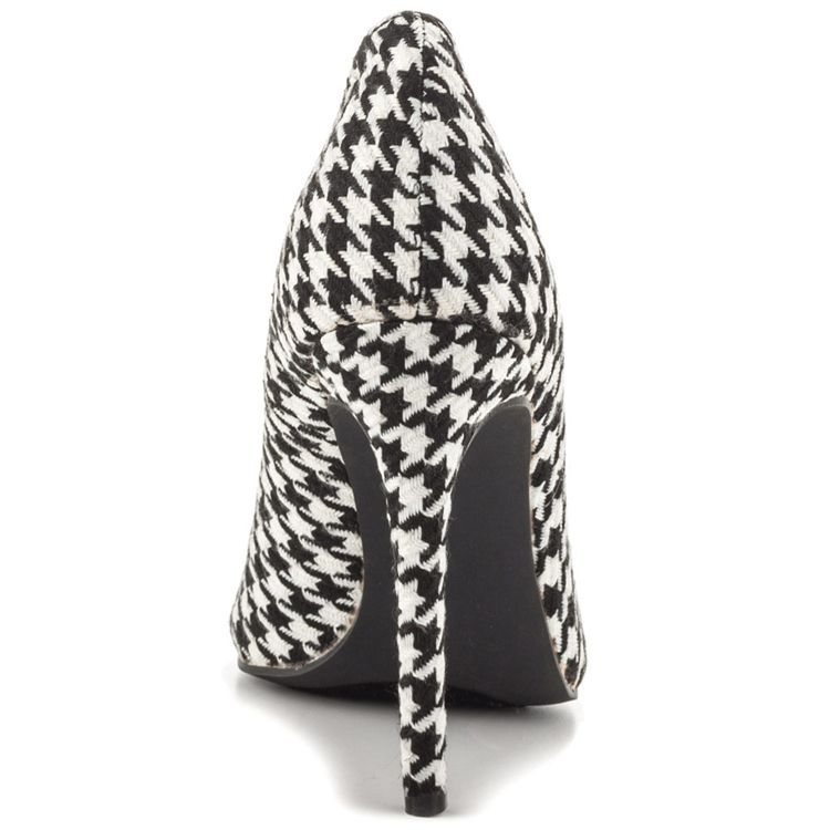 Mulheres Houndstooth Point Toe Pumps