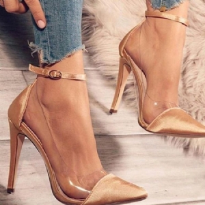 Salto De Estilete Feminino Com Fivela De Fivela Western Thin Shoes Pumps