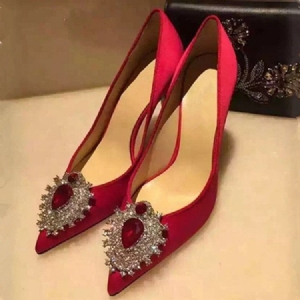 Sapatilhas De Baile Femininas Com Strass Em Tecido De Seda