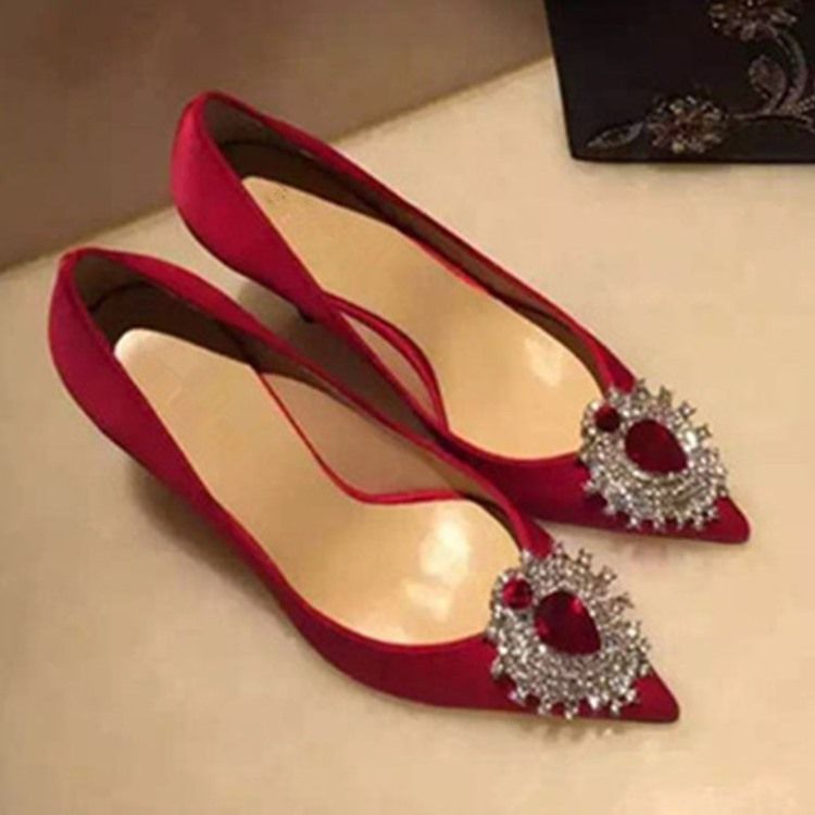 Sapatilhas De Baile Femininas Com Strass Em Tecido De Seda