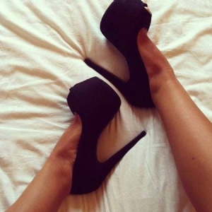 Sapatos Femininos De Salto Agulha Com Plataforma Simples E Lisa