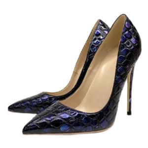 Toe Pontudo Slip-on Padrão De Jacaré Sapatos Femininos Finas Profissionais
