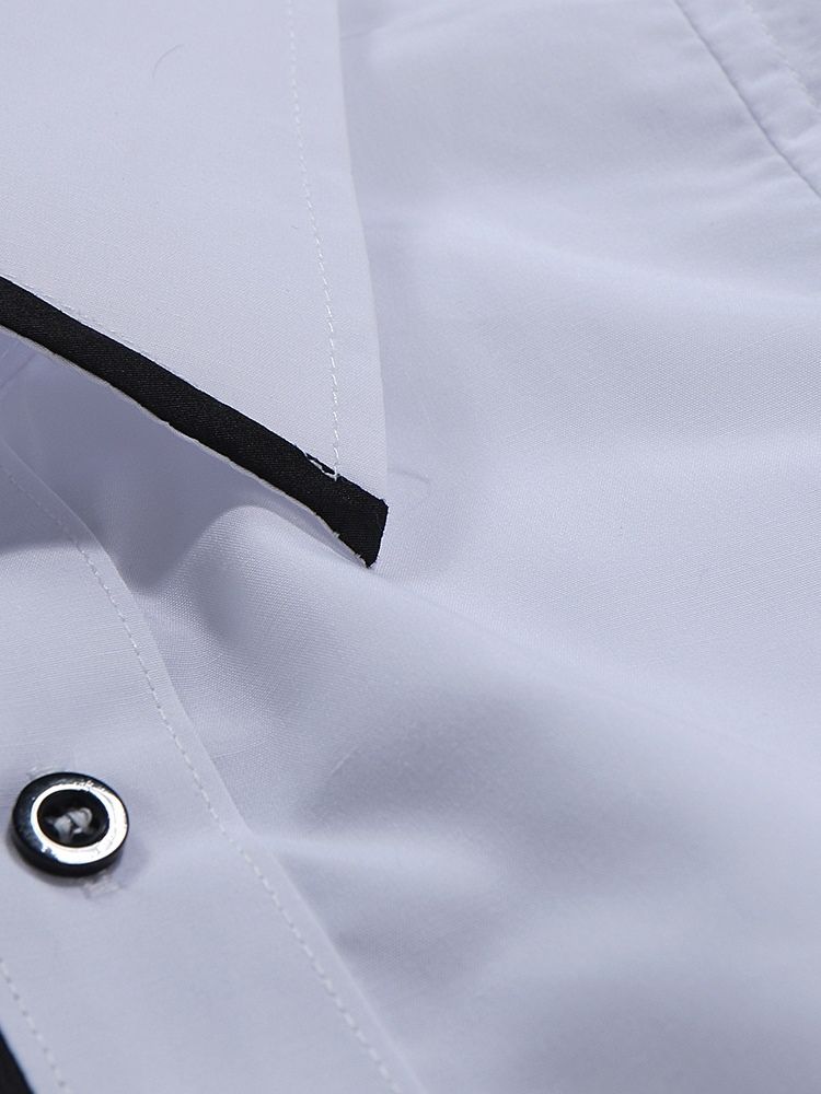Bloco De Cores Camisas Masculinas Casuais De Botão Simples