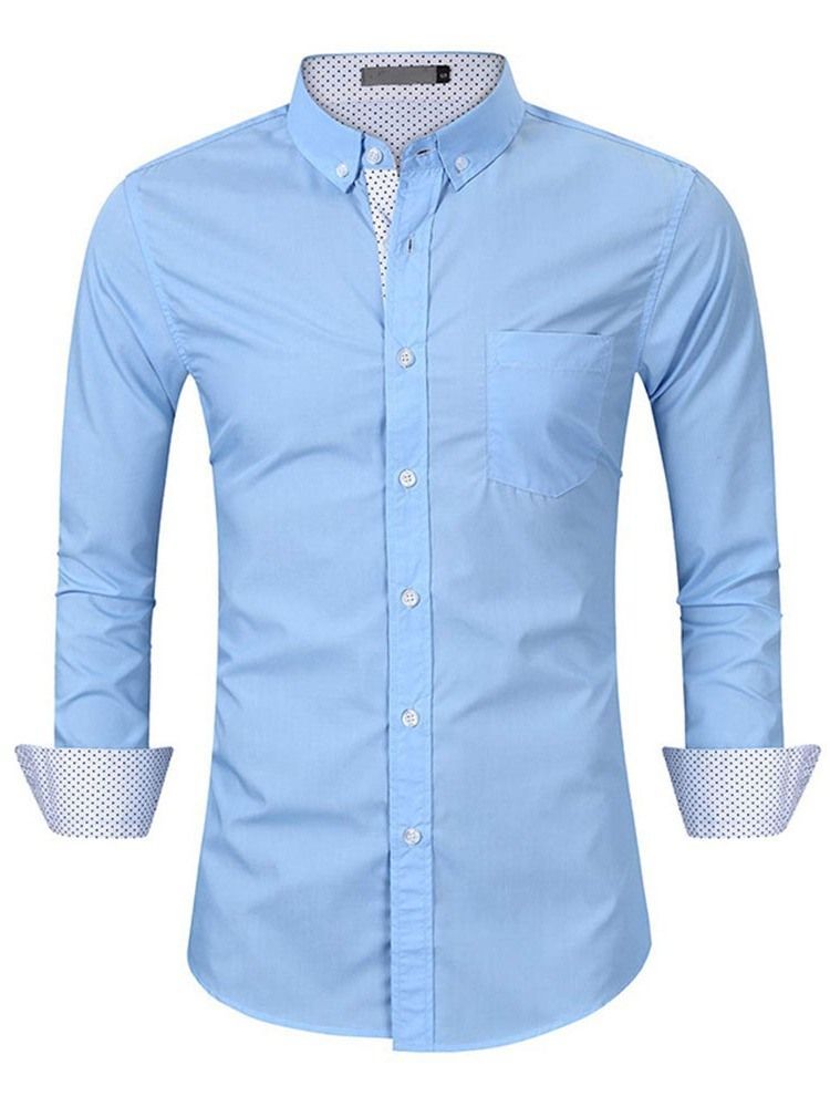 Bolso De Lapela Ol Masculino Camisa Slim Com Peito Único