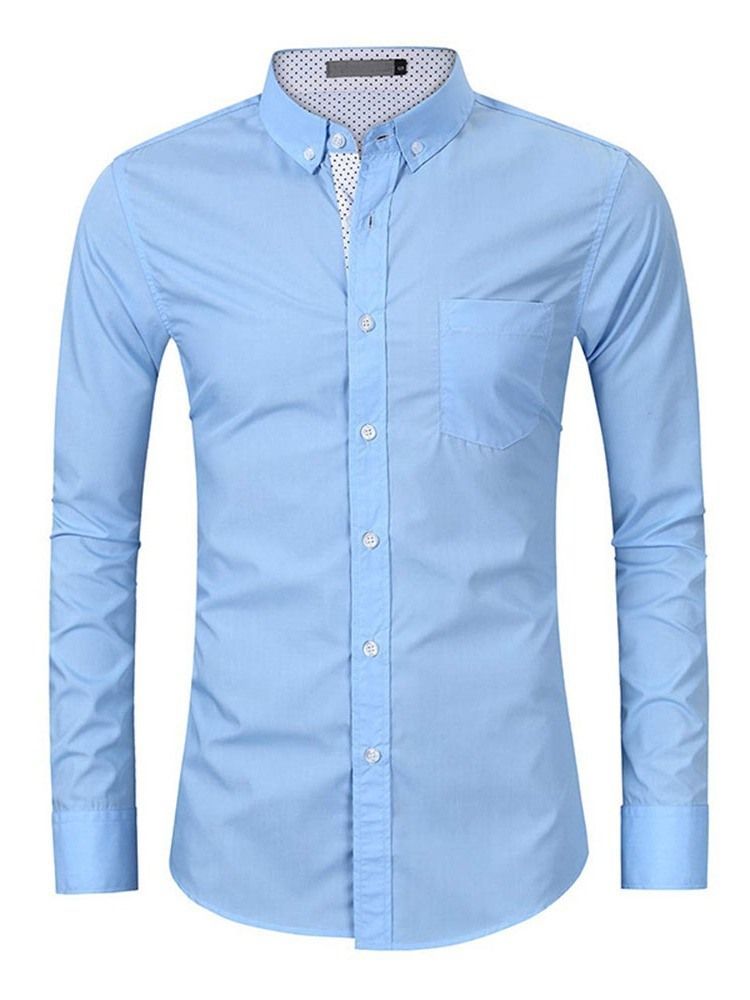 Bolso De Lapela Ol Masculino Camisa Slim Com Peito Único