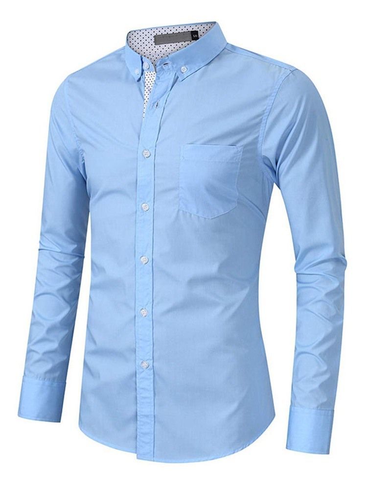 Bolso De Lapela Ol Masculino Camisa Slim Com Peito Único