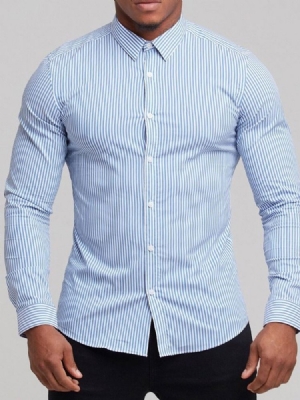 Camisa Casual De Lapela Com Botão De Peito Único Masculino