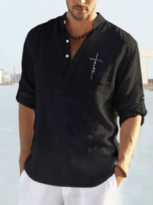 Camisa Casual Masculina De Botão