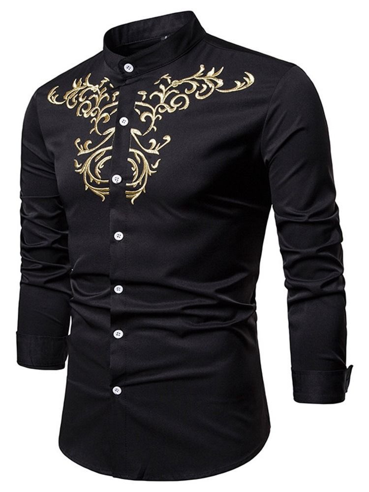 Camisa Casual Masculina De Botão De Colarinho