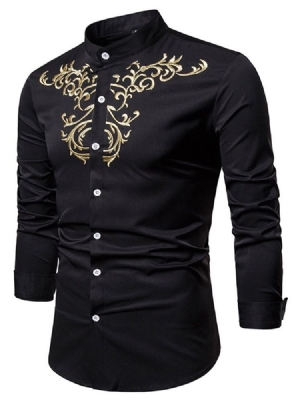 Camisa Casual Masculina De Botão De Colarinho