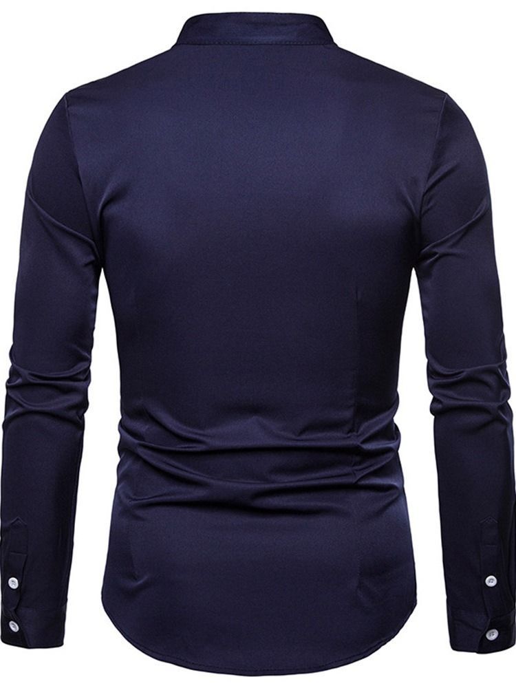 Camisa Casual Masculina De Botão De Colarinho