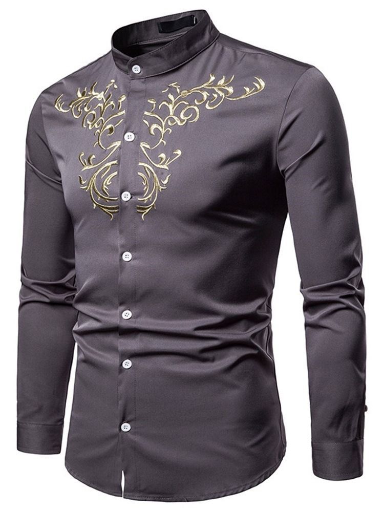 Camisa Casual Masculina De Botão De Colarinho