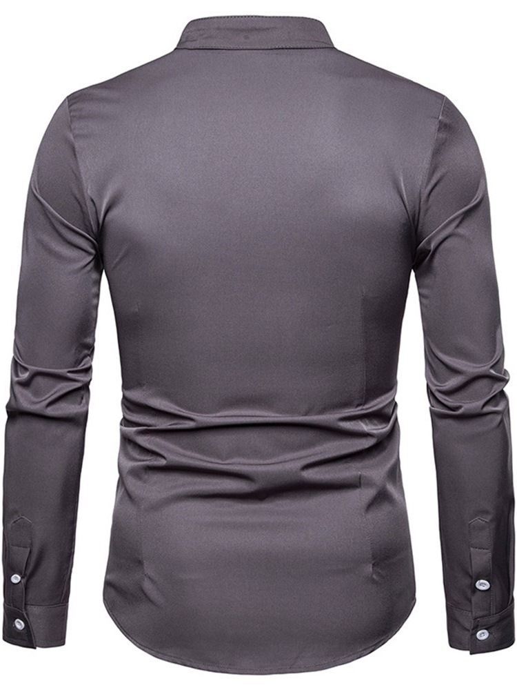 Camisa Casual Masculina De Botão De Colarinho