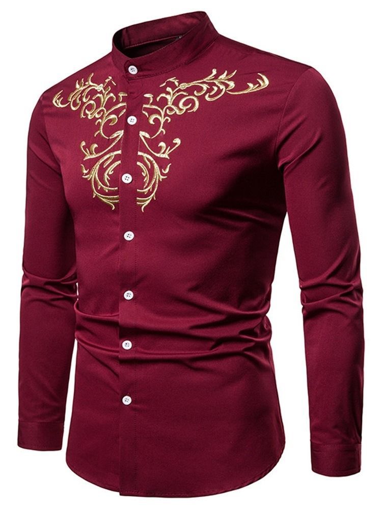 Camisa Casual Masculina De Botão De Colarinho