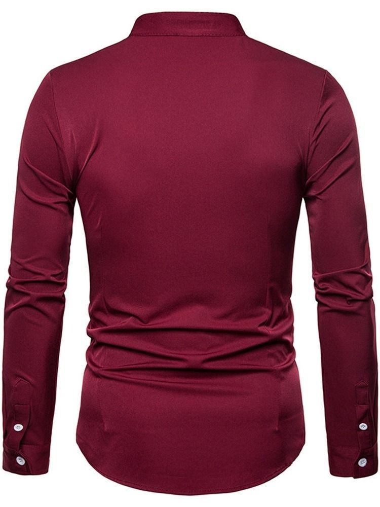 Camisa Casual Masculina De Botão De Colarinho