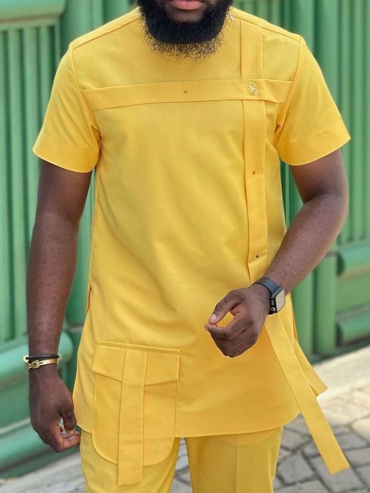 Camisa Justa Masculina Casual De Bolso