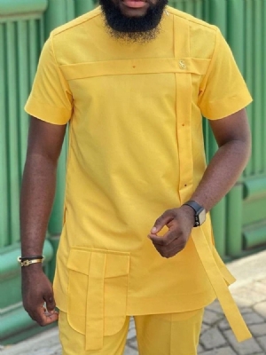 Camisa Justa Masculina Casual De Bolso