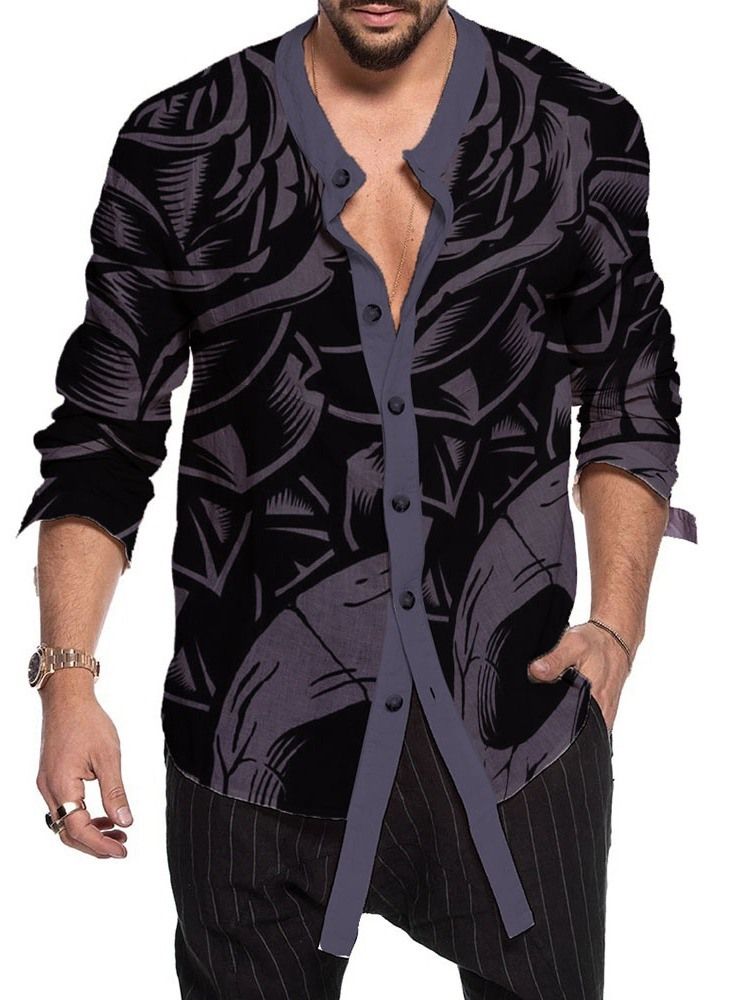 Camisa Masculina Com Estampa Assimétrica De Peito Único