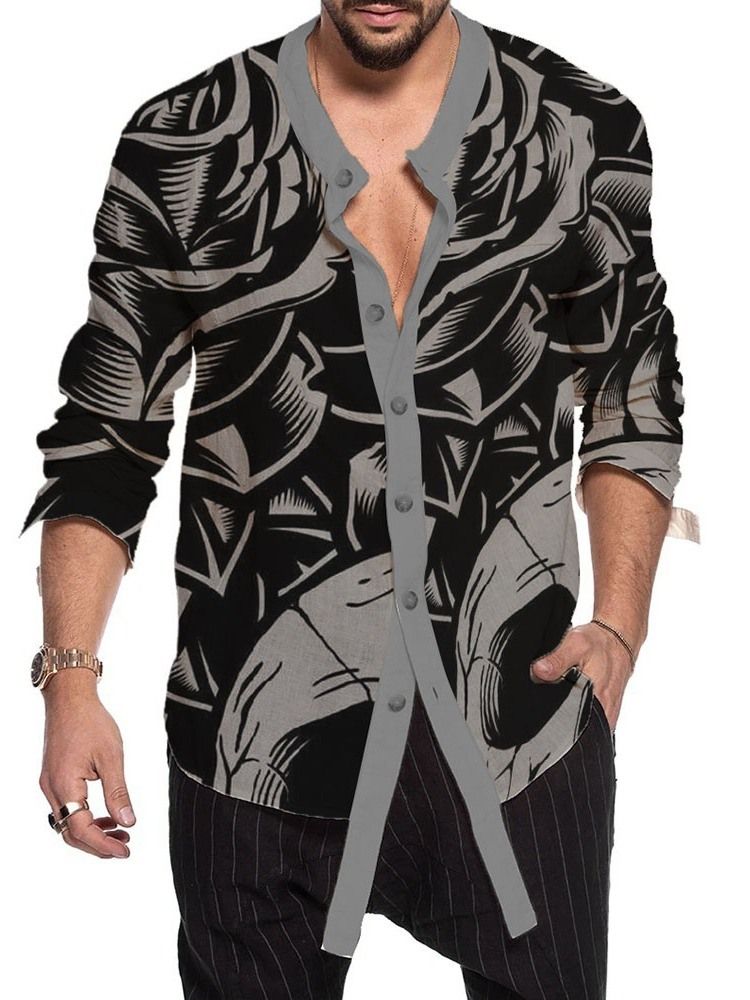 Camisa Masculina Com Estampa Assimétrica De Peito Único