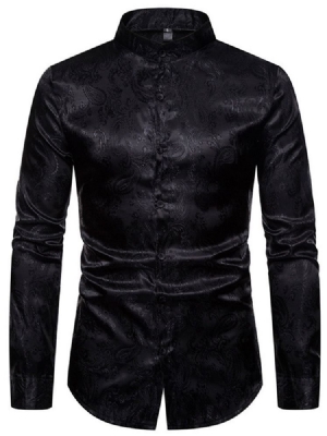 Camisa Masculina Estampada De Gola Simples Com Estampa Única