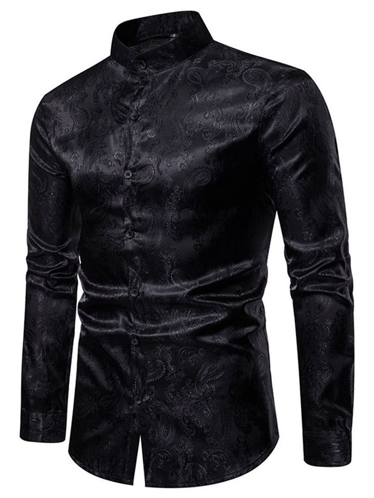 Camisa Masculina Estampada De Gola Simples Com Estampa Única