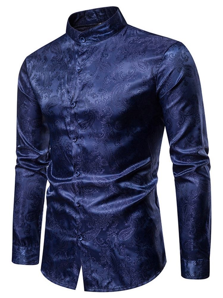Camisa Masculina Estampada De Gola Simples Com Estampa Única