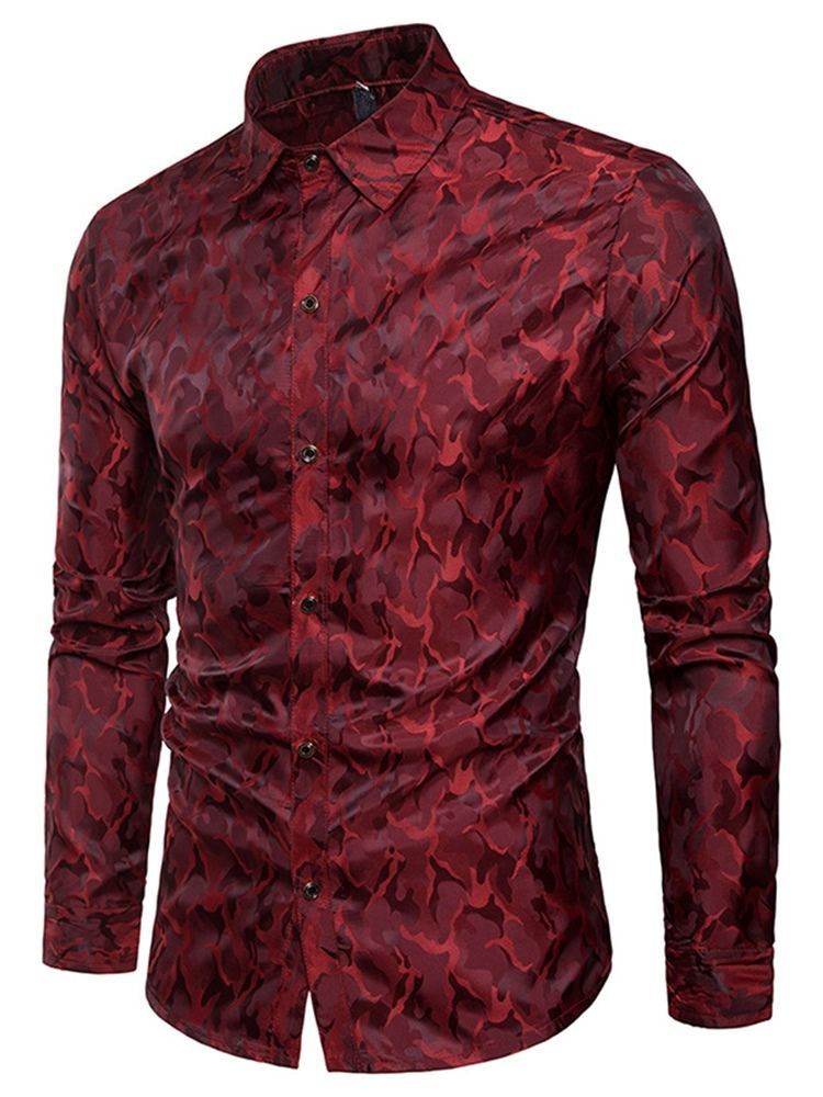 Camisa Masculina De Lapela De Algodão