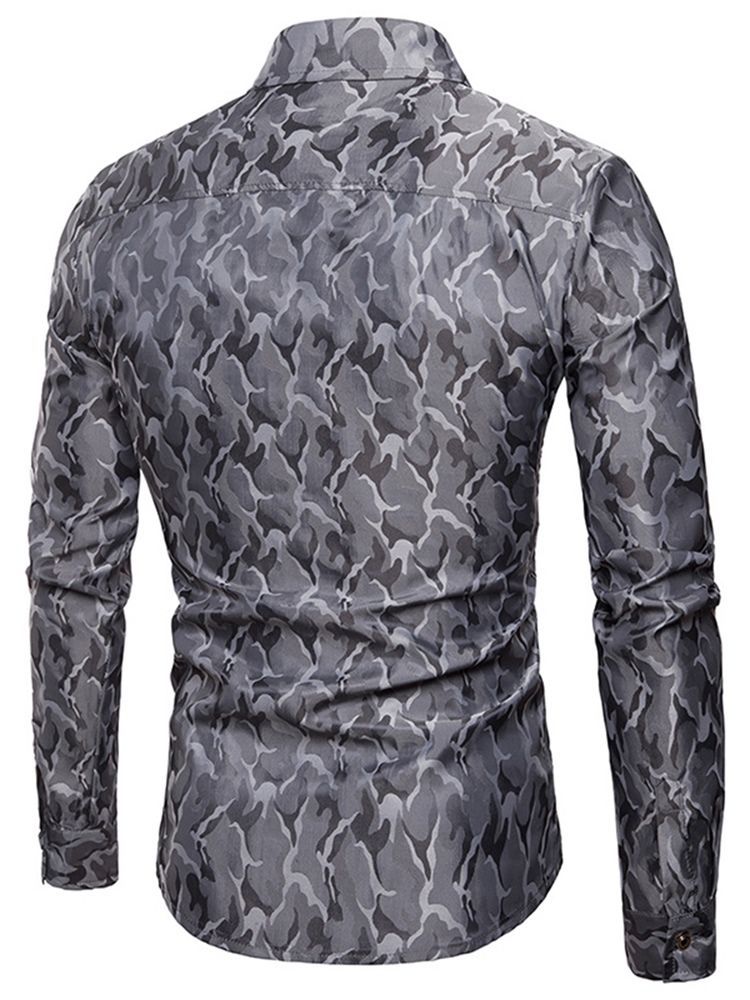 Camisa Masculina De Lapela De Algodão