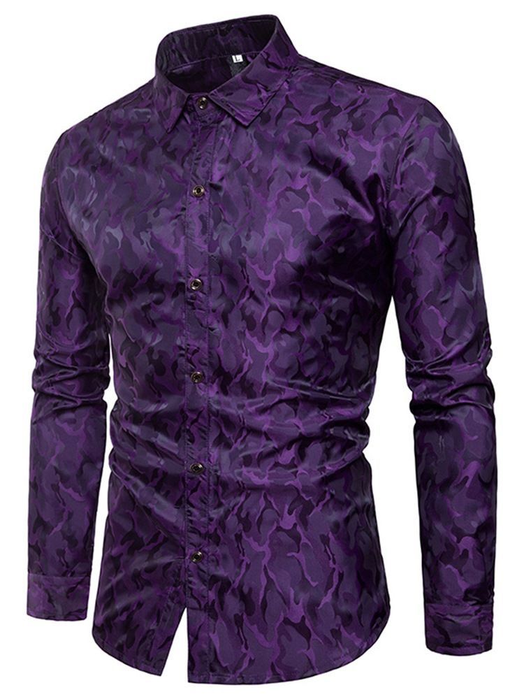 Camisa Masculina De Lapela De Algodão