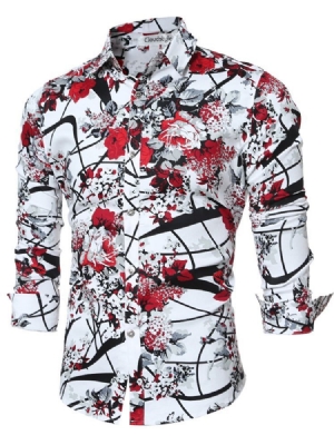 Camisa Masculina Slim Com Estampa De Qualidade Vogue